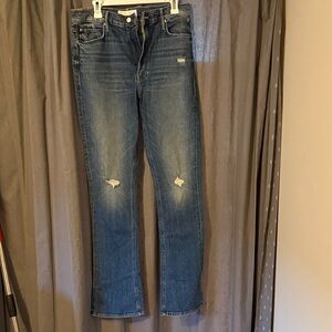 MOTHER. Classic Blue Distressed Women's Jeans